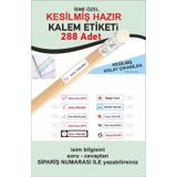 Okul Kalem Etiketi Kesilmiş Kalem Sticker Seti İsme Özel 288 Adet Çok Renkli