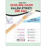 Okul Kalem Etiketi Kesilmiş Kalem Sticker Seti isme özel 288 Adet
