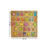 Okul Materyali Ahşap Eğitici Alfabe Yapboz Puzzle Oyuncak – Renkli Harfler – 28,5 x 28,5 cm