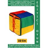 Okul Öncesi Çocuk Gelişim Özel Gereksinimli Birey Bağlama İlikleme Fermuar Eğitici Beceri Küpü 22 Cm
