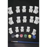 Okul Öncesi Eğitici Taş Boyama Seti 3 Boyutlu 15'li Minik Ayıcık Set Stone Painting