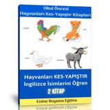 Okul Öncesi Hayvanları Kes – Yapıştır Etkinlik Kitap Seti (2 Kitap)