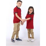 Okul Pantolonu Beli Lastikli Camel Rengi Slim Fit Comfort Keten Ilkokul Pantolonu