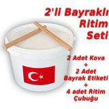 Okul Ritim Seti Bayraklı Ritim Kovası Gösteri Kovası Ritim Çubuğu - 2 Takım