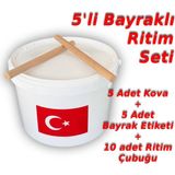 Okul Ritim Seti Bayraklı Ritim Kovası Gösteri Kovası Ritim Çubuğu - 5 Takım