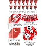 Okul Sınıf Süsü 7 Çeşit 1 Paket Çıtalı Bayrak Bayraklı Balon Atatürklü Balon İpli Bayrak Flamalı Bayrak 29 Ekim 23 Nisan