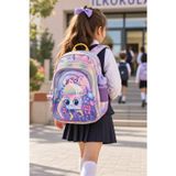 Okul Sırt Çantası Cupcake Mor 3 Bölmeli Ortopedik Matara Cepli 40X26x19cm