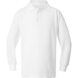 Okul Tshirt , Beyaz Uzun Kollu Polo Yaka Kız Erkek Çocuk Okul Tişörtü - 11 - 12 Yaş - 001-Beyaz