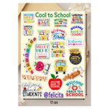 Okula Dönüş Etiketleri Back To School Stickers Defter Süsleme Hediyelik Çıkartma Seti - 1 Sayfa