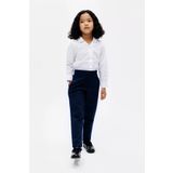 OKULCUBABA Lacivert Kız Çocuk Casual Regular Eşofman Belli Yüksek Bel Beli Lastikli Trend Okul Pantolonu