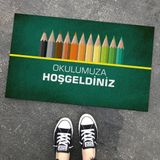 Okulumuza Hosgeldiniz Tasarim Kapi Onu Ve Ev Ici Paspas 45X75 Cm