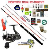 Okuma 8000 Acuador Kendo 165Cm 100-250Gr Profesyonel Tatlı Su Tekne Ve Bot Olta Takımı Seti