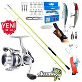 Okuma Aria 3000 210Cm 5-45Gr Karbon High Tech Maket Balık Spin Olta Takımı Seti