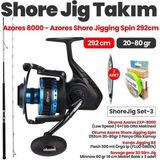 Okuma Azores 8000A Olta Makinesi - Okuma Azores 292CM 20-80GR Shore Jigging Takımı -3