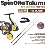 Okuma Capricorn 3000 Makine - Okuma Red Spin 243CM 7-28 gr Kamış Spin Set