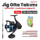 Okuma Cavalla Speed Jigging Spin 159cm 150-250gr Kamış- Okuma Azores ZXP-8000 Olta Makinesi Jig Set 18