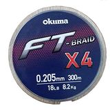 Okuma FT-Braided X4 Line 300 m 0.16 mm Grey Örgü İp Misina