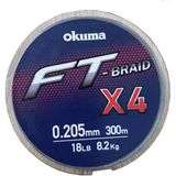 Okuma FT-Braided X4 Line 300 m 0.20 mm Grey Örgü İp Misina