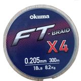 Okuma FT-Braided X4 Line 300 m 0.23 mm Grey Örgü İp Misina