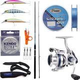 Okuma G-Power Spin 8' 240 cm 15-40 gr 2 Parça Spin Kamışı + Okuma ARIA-3000A Painting Silver 1BB Olta Makinesi Spin Olta Seti