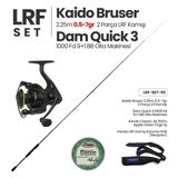 Okuma Kaido Bruser 2.25M 0.5-7gr Lrf Kamışı + Dam Quick 3 1000 Fd Olta Makinesi + Lrf Set 55