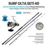 Okuma Kendo Palamita Surf 420CM 200GR 3 Parça Olta Kamışı + Kaido Magico 10000 Surf Olta Makinesi + Surf Olta Seti 40