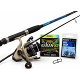 Okuma Light Spin Set | Okuma Outrax OR-1000SGA 1+1bb Olta Makinesi +Okuma G-Power Spin 180 cm 5-20 gr Kamış + Baran X8 Multicolor Ip 0.08mm+ Kendo Nice Snap Klips 0#