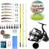 Okuma Makaira Surf 4.30 CM 100-250 GR 3 Parça Yellow Olta Kamışı+Savage Gear Sgs8 8000 Fd 8+1bb Olta Makinesi