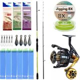 Okuma Orata 202 cm 150-200 gr 2 Parça Tekne Olta Kamışı + Okuma Salina SA-6000HA Blue 6+1BB Olta Makinesi Hazır Tekne Oltası Seti