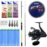 Okuma Orata 202 cm 150-200 gr 2 Parça Tekne Olta Kamışı + Okuma Wave Power WP-6000A1 Olta Makinesi Hazır Tekne Oltası Seti
