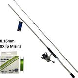 Okuma Outrax OTR-4000SG + 243CM 10-35GR + 150M Astro 0.16MM Spin Olta Seti - 243cm Kamış- 4000 Makine - Açık Kahverengi