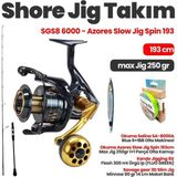 Okuma Salina SA-8000A Olta Makinesi - Okuma Azores Slow Jig 193CM Max Jig 250GR Olta Kamışı Shore Jig Takımı -2
