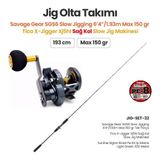 Okuma Savage Gear Sgs6 Slow Jigging 1.93M Max 150 gr Tek Parça Kamış + Tica X-Jigger XJ5HL Sağ Kol Slow Jig Makinesi + Jig Olta Takımı Set 32