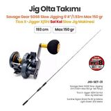 Okuma Savage Gear Sgs6 Slow Jigging 1.93M Max 150 gr Tek Parça Kamış + Tica X-Jigger XJ5HL Sol Kol Slow Jig Makinesi + Jig Olta Takımı Set 31