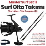 Okuma Sea Horse Titan Atlas 8000 8+1 Bb Surf Makine - Tele Conquer 4,20CM 200 gr Master Surf Set-11