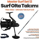 Okuma Sea Horse Titan Atlas 8000 8+1 Bb Surf Makine - Ultimate Tele Surf 4,20CM 200 gr Master Surf Set-12