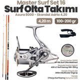 Okuma Sunset Skandal Adria Hybrid 420 cm Lc Surf Kamışı - Kaido Asura Series 12000 6+1 Bb Surf Set-16