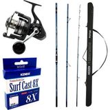Okuma Surfliner+ Surf 420 CM 100-250 GR 3 Parça Olta Kamışı+Savage Gear SGS8 8000 FD 8+1B Olta Makinesi