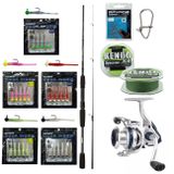 Okuma Wave Power 213 cm 0-8 gr LRF Kamışı + Okuma ARIA-1000A 1BB Olta Makinesi Hookworm LRF Seti