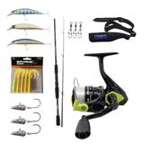 Okuma Wave Power 8'0 2.44 cm 15-40 gr 2 Parça Spin Kamışı + Okuma Fin Chaser X FNX-40NG Blue 1BB Olta Makinesi Spin Olta Seti