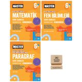 Okyanus 6. Sınıf Master Matematik Fen Bilimleri ve Paragraf Soru Bankası 3lü Set + Telefon Standı