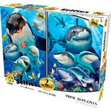 Okyanus Balıkları ve Köpekbalıkları Selfie 200 Parça 2'li 3D Puzzle - Standart