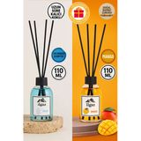 Okyanus Bambu Çubuklu Oda Kokusu 110 Ml & Mango Bambu Çubuklu Oda Kokusu 110 Ml - 2'Li Ortam Kokusu Seti