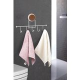 Okyanus Home Ahşap Desenli Magic Fix Sihirli Yapışkan Beyaz 5'li Askı