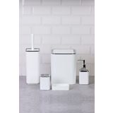 Okyanus Home Beyaz Kare Kromlu 5'li Banyo Seti