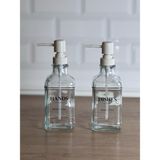 Okyanus Home Beyaz Pompalı İkili Kare Cam Sıvı Sabunluk 500 ml