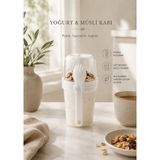 Okyanus Home Çift Hazneli Kaşıklı Yoğurt ,yulaf, Müsli Kabı Beyaz (800ML)