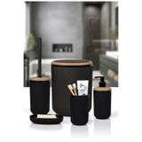 Okyanus Home Linea Due Siyah Çizgili Yuvarlak 5'li Banyo Seti