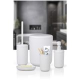 Okyanus Home Linea Kırık Beyaz Çizgili Yuvarlak Banyo Seti