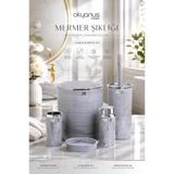 Okyanus Home Mermer Desenli Krom Detaylı 5'li Banyo Seti